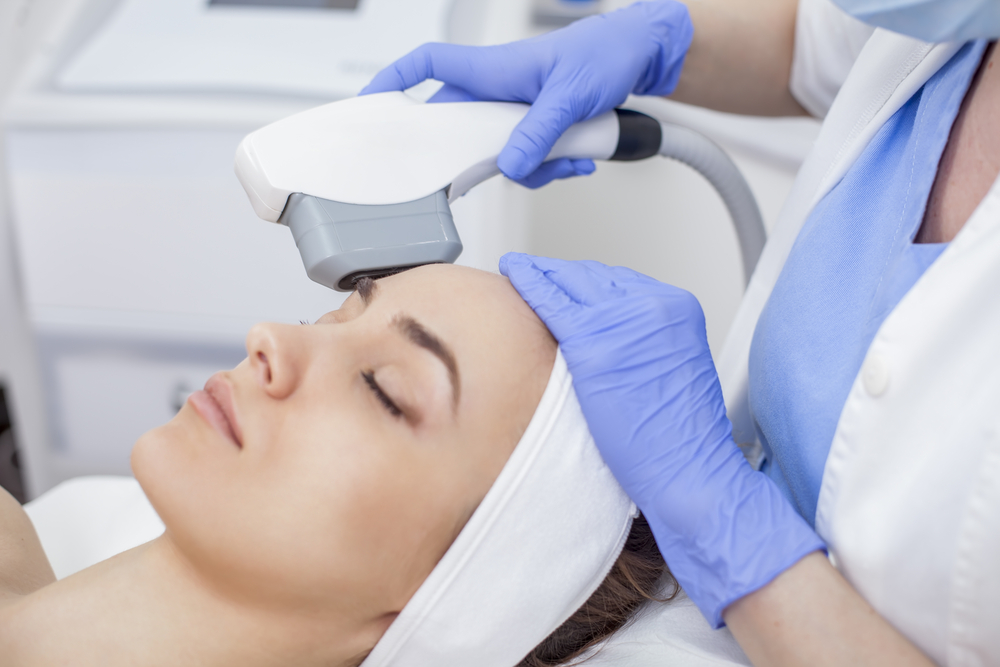 woman, getting, a, IPL, photofacial, treatment